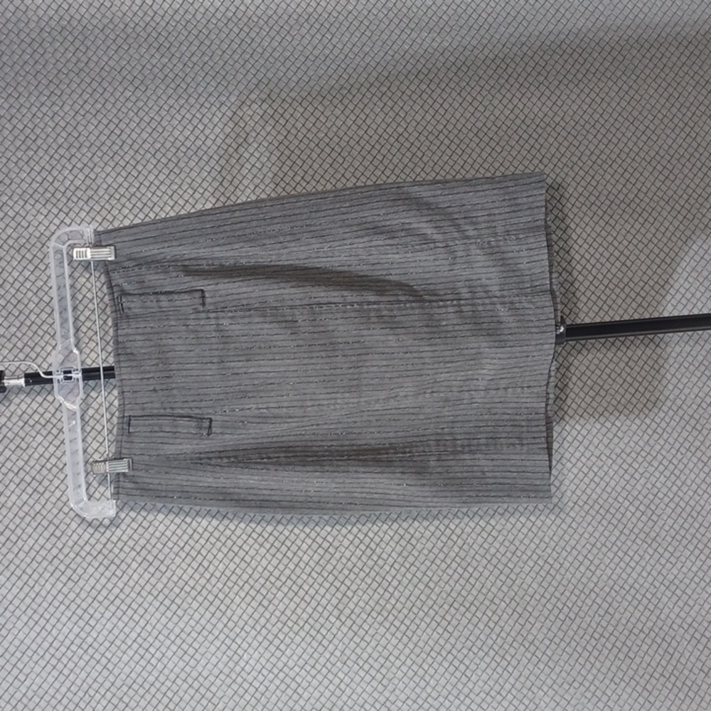Guess size 26 Grey and Black Blue Sparkle Pinstripe Midi Skirt